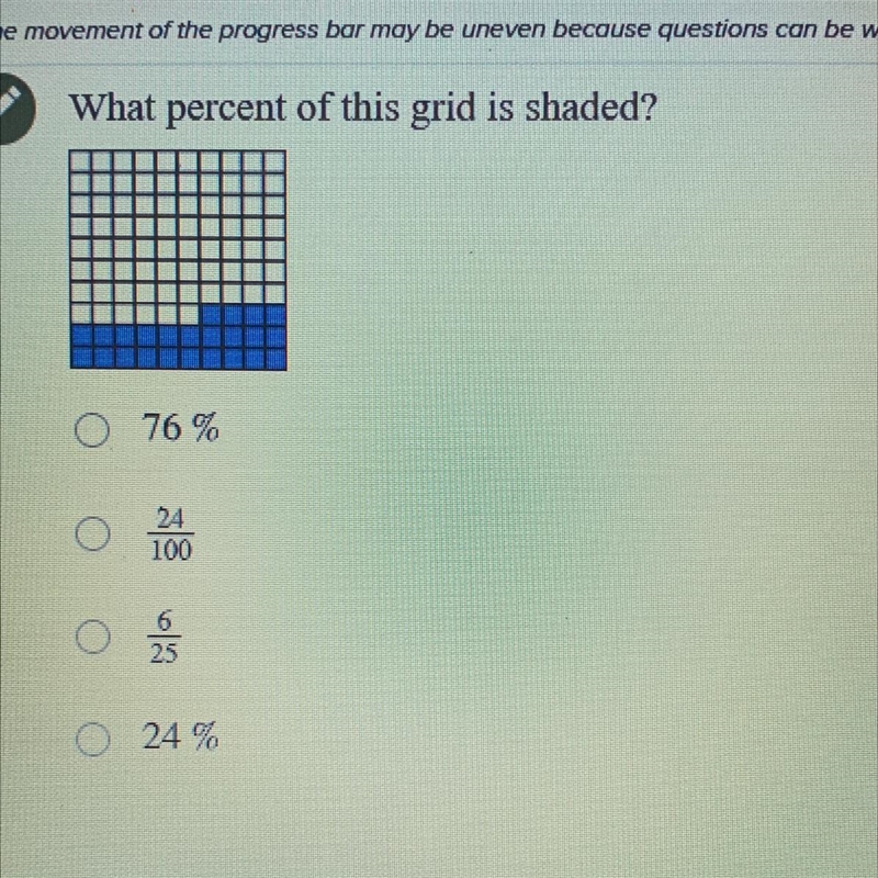 What percent of this grid is shaded-example-1