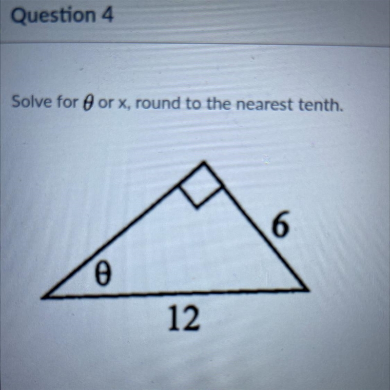 Solve for x, round to the nearest tenth. 6 12-example-1