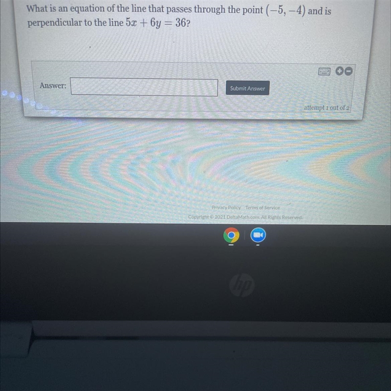 What is an equation of the line that passes through the point (-5,-4) and is perpendicular-example-1