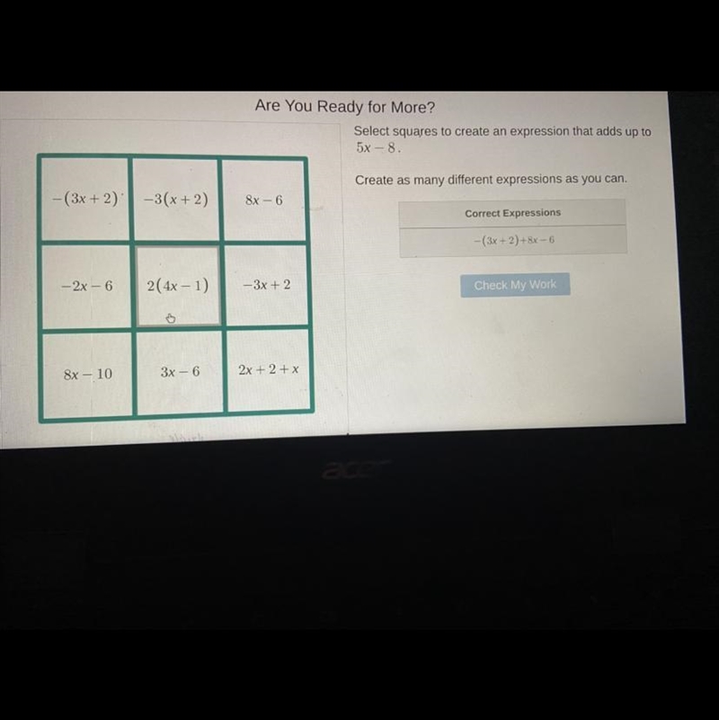 Pleaseee helpp me!!! you can add the different expressions together to get 5x-8-example-1