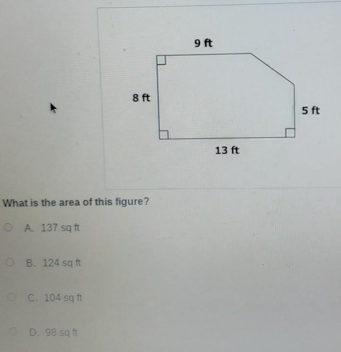 9 ft 8 ft 5 ft 13 ft What is the area of this figure? ​-example-1