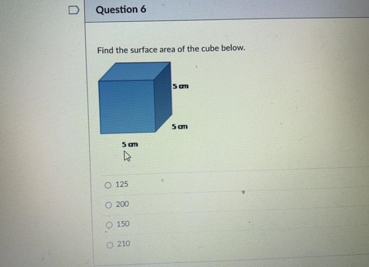 Find the surface area of the cube below.￼-example-1