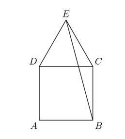 In the figure shown, ABCD is a square and triangle CDE is equilateral. What is the-example-1