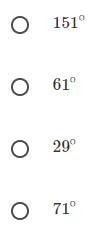 Which angle measure is complementary to 29 degrees?-example-1