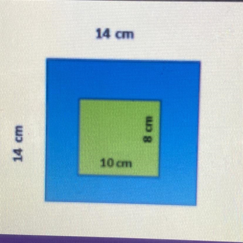 The green area of the figure above is grass. The blue is a sidewalk. What is the area-example-1