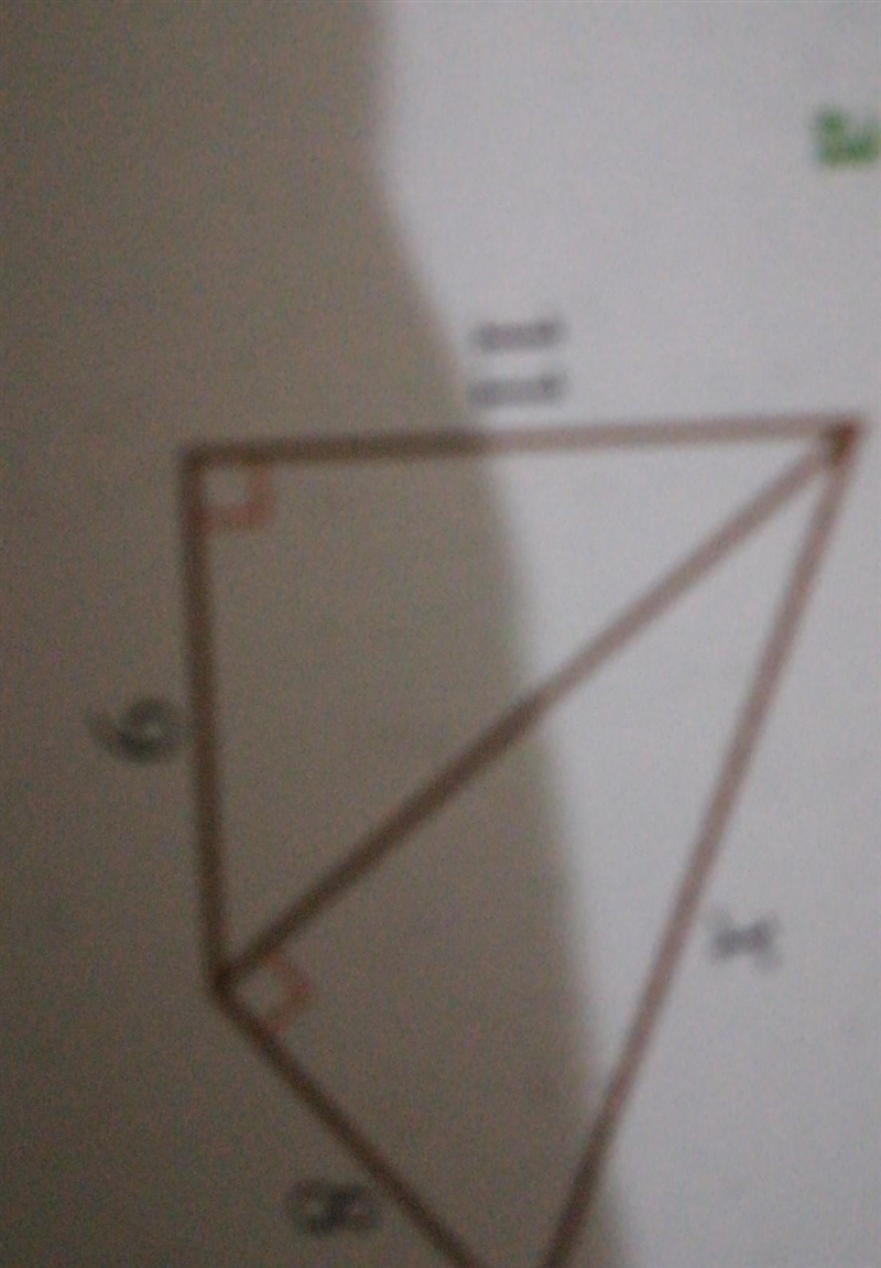 Use the Theorem of Pythagoras twice to calculate the lengths marked x. Give your answers-example-1