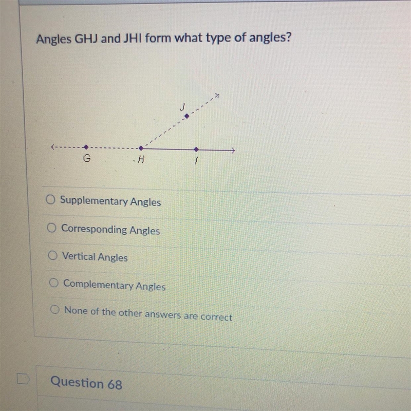 Angles GHJ and JHI form what type of angles?-example-1