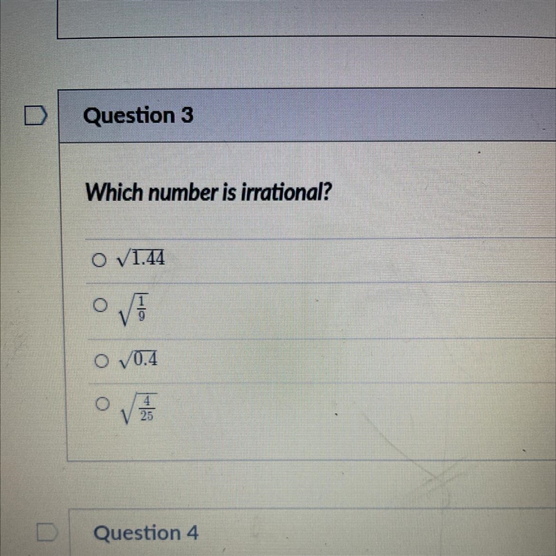 Which number is irrational?-example-1