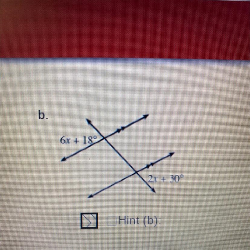 Solve for x. If anybody can, can someone help me out with this one? Thank you!!-example-1