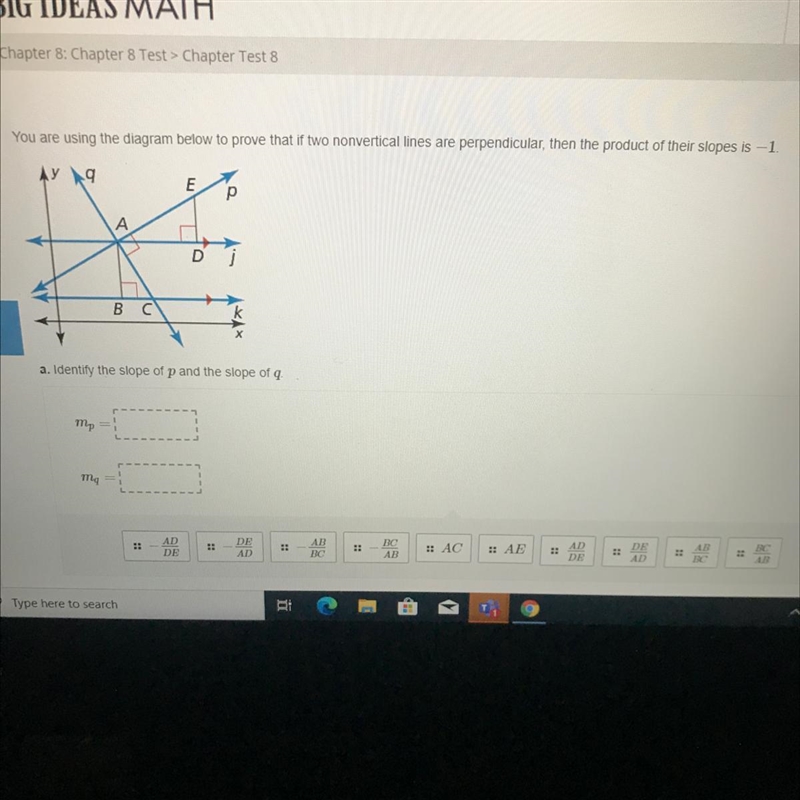 You are using the diagram below to prove that if two nonvertical lines are perpendicular-example-1