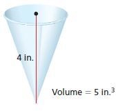 Please Help Asap! The radius r of the base of a cone is given by the equation r=(3V-example-1