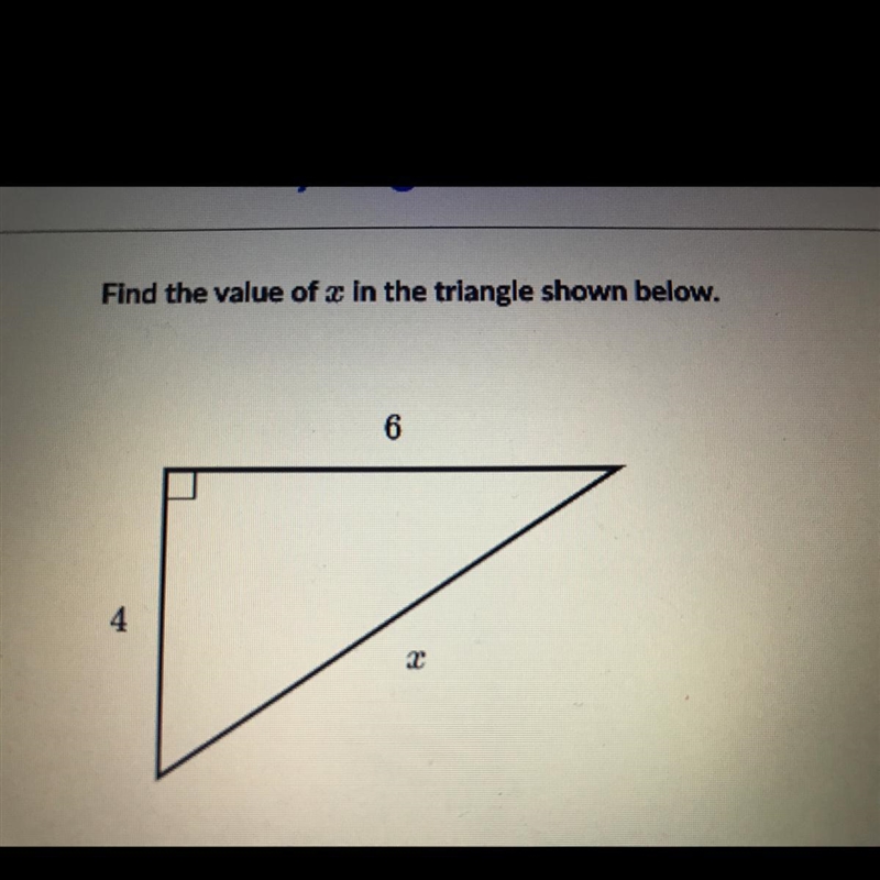 Find the value of x in the triangle shown below. 6 4-example-1