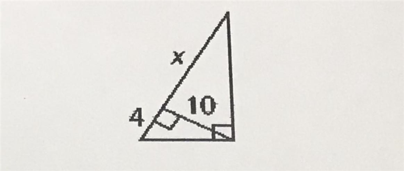 PLEASE HELP I AM DESPERATE So for the value of X in the right triangle.-example-1