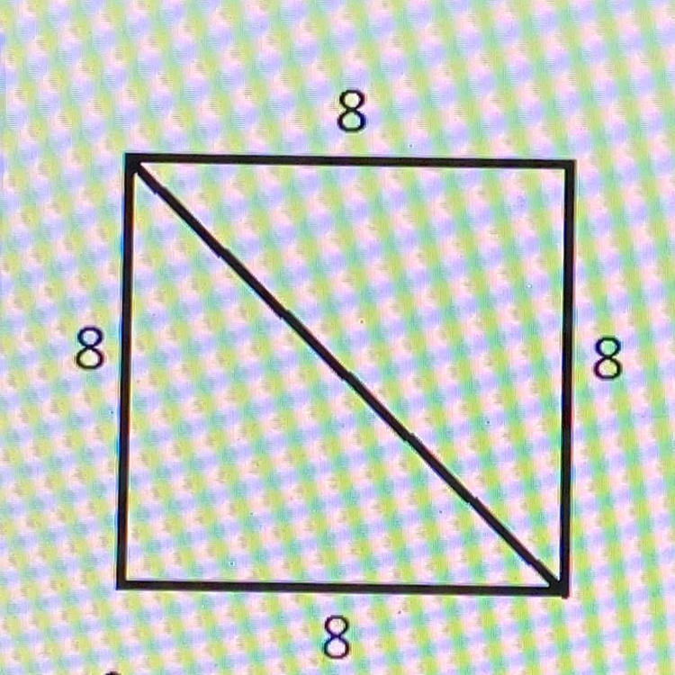 The side lengths of a square are 8 units each. What is the approximate length of the-example-1