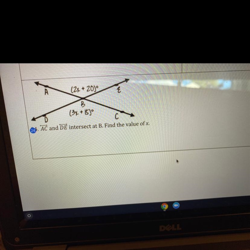 Help me with 24 “ find the value of x”-example-1