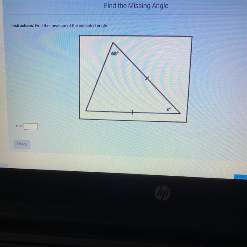 Find the measure of the indicated angle-example-1