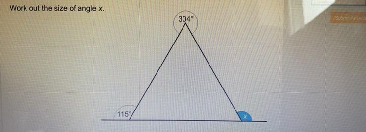 Work out the size of angle X ?-example-1