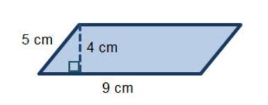 If the height of the parallelogram shown is increased by 1 cm and the base is increased-example-1