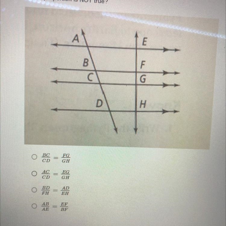 Which proportion is NOT true?-example-1