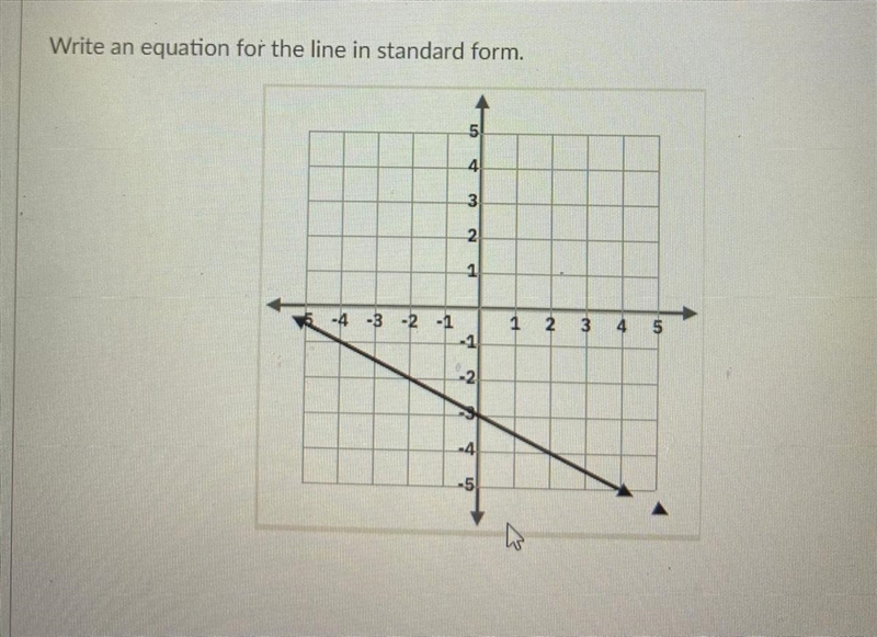 Write an equation for the line in standard form-example-1