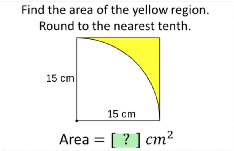 FIND THE AREA OF THE SHADED REGION.-example-1