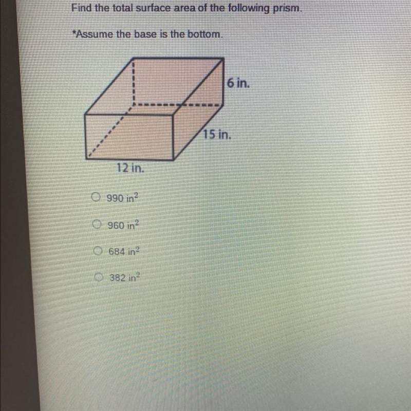 Find the total surface area of the following prism.-example-1