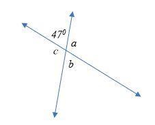 What is the measure of angle b? 47, c, a , b-example-1