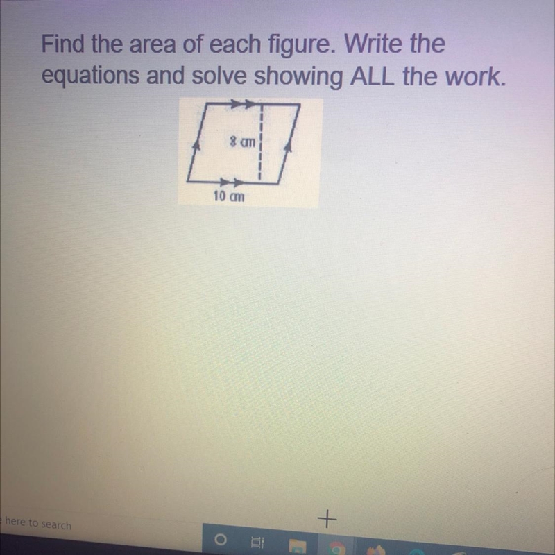 Please help me it would mean the world. A lot of points! The answer is 80cm^2 provided-example-1