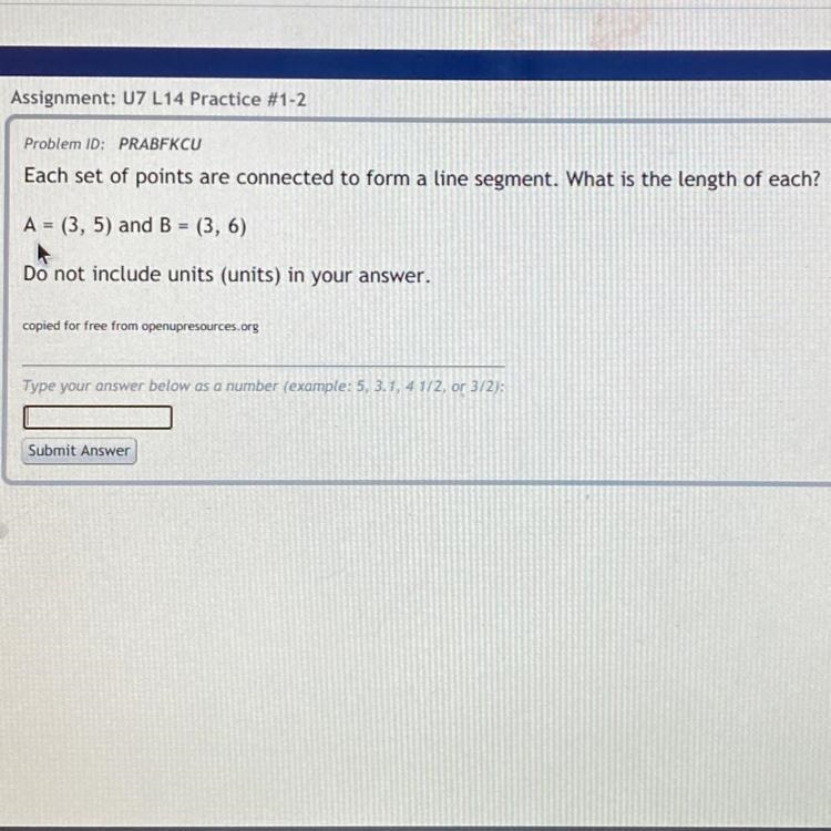 Each set of points are connected to form a line segment. What is the length of each-example-1