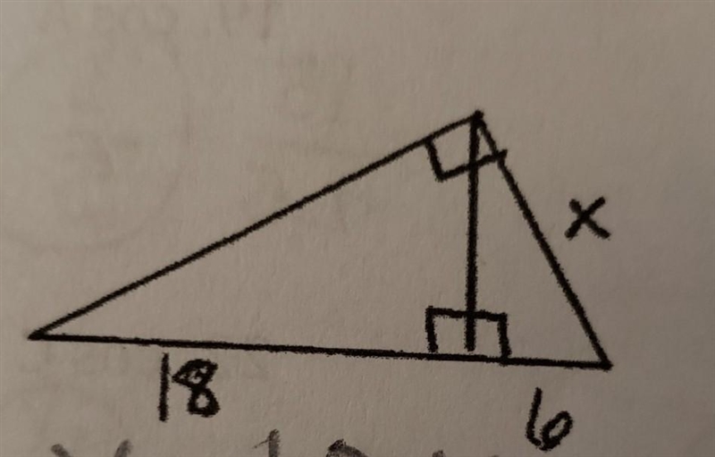 Find x using geometric means.​-example-1