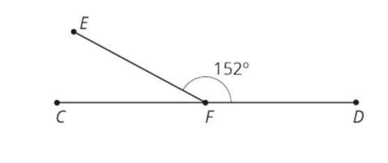 Point F is on line CD. Find the measure of angle CFE. Show your work.-example-1