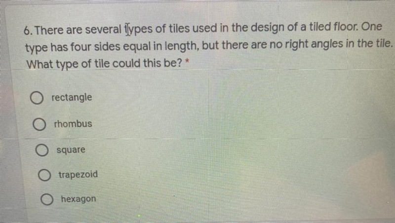 There are several types of tiles used in the design of a tiled floor. One type has-example-1