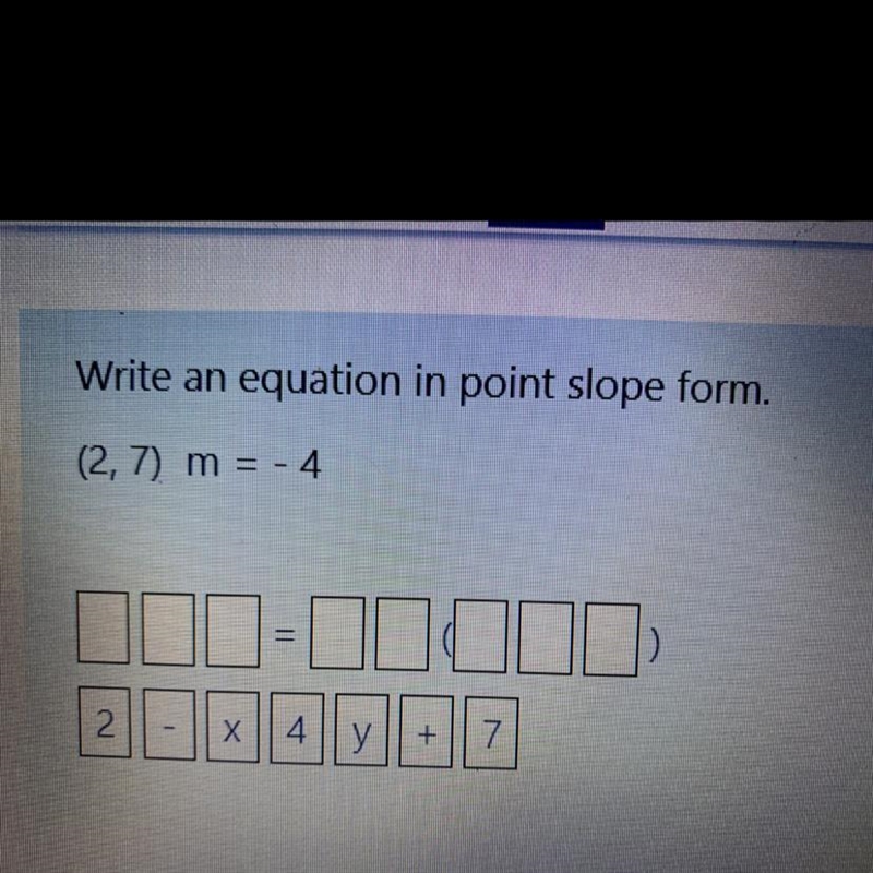 Write the equation in point slope form-example-1