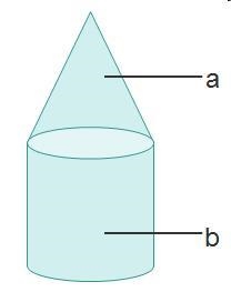 What shape is figure b? Figure A is a cone and figure B is a cylinder. cylinder sphere-example-1