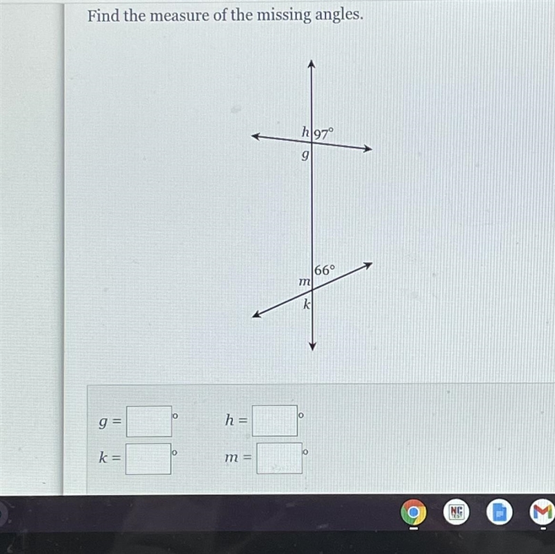 Find the measure of the missing angles, need help :/-example-1