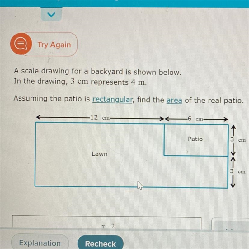 If 3cm represents 4m what is 6cm • 3cm?-example-1