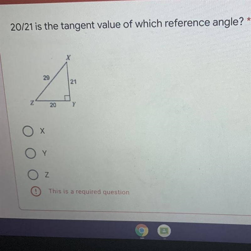 20/22 is the tangent value of which reference angle-example-1