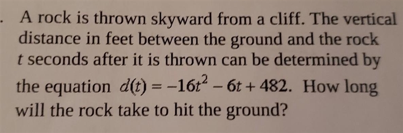 How long will the rock take to hit the ground ​-example-1