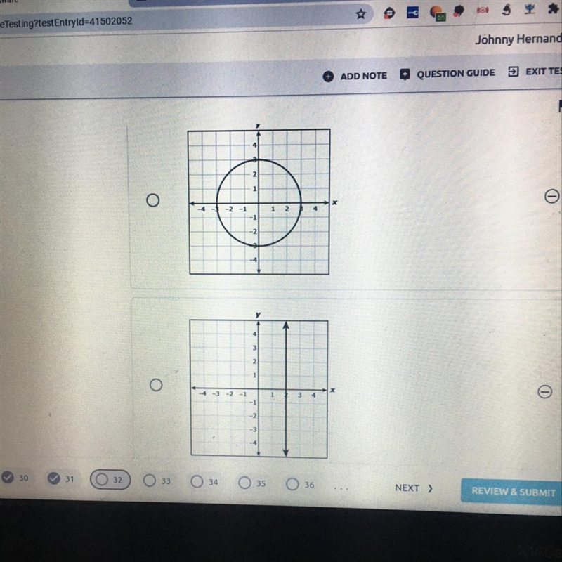 32. Which graph represents yas a function of x?-example-1