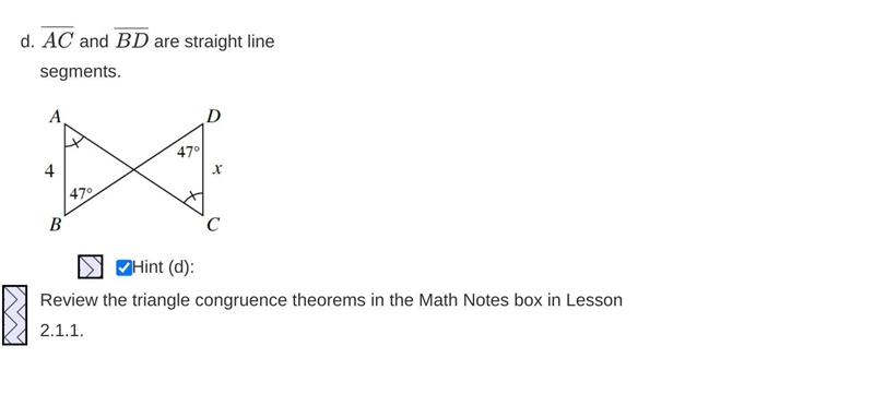 For each diagram below, determine the value of, x if possible. If the triangles are-example-1