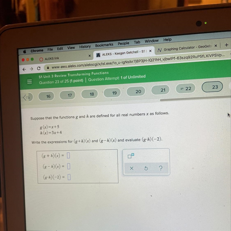 Suppose that the functions g and h are defined for all real numbers x as follows. 8(x-example-1