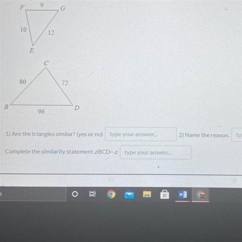 State if the triangle in each pair are similar. If so, state the reason they are similar-example-1