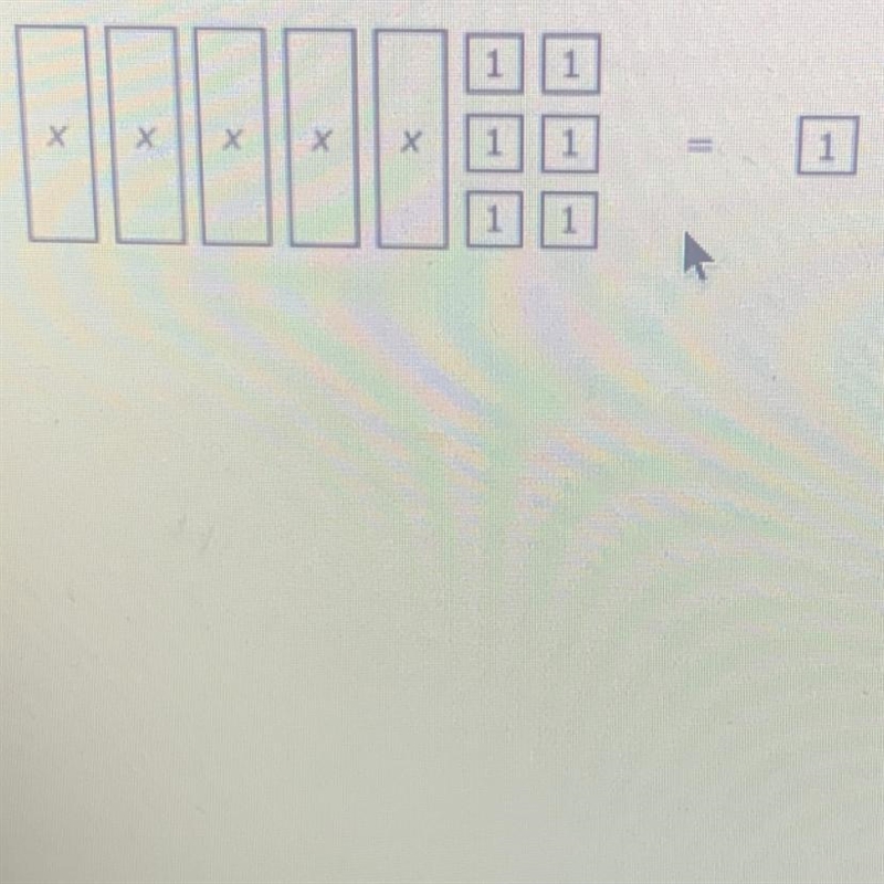 Based on this picture below find the equation that matches A. 9x=1 B.5x+6=1 C.6x+5=1 D-example-1