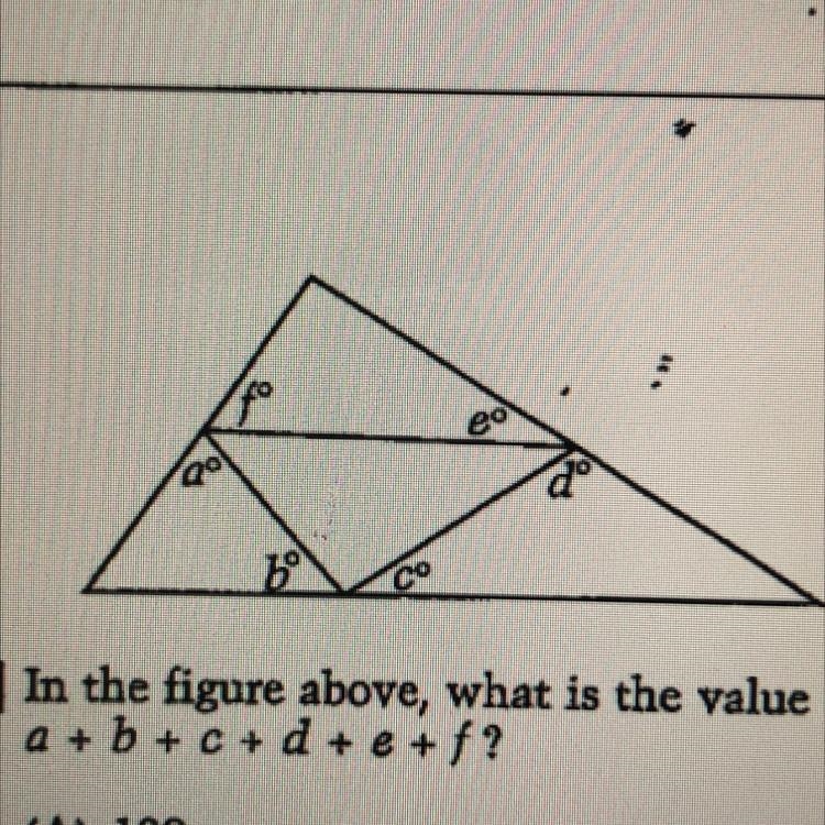 In the figure above, what is the value of a + b + c + d + e + f?-example-1