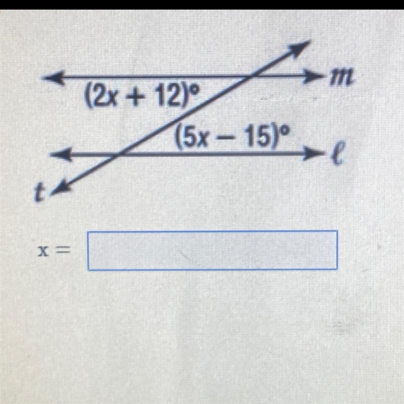 Find the value of x x=?-example-1