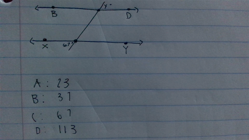 In the diagram below BD is parellel to XY what is the value of y ?-example-1