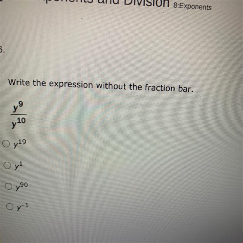 Write the expression without the fraction bar.-example-1