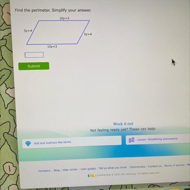 Find the perimeter. Simplify your answer.-example-1