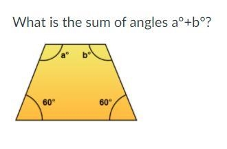 What is the sum of angles a + b?-example-1