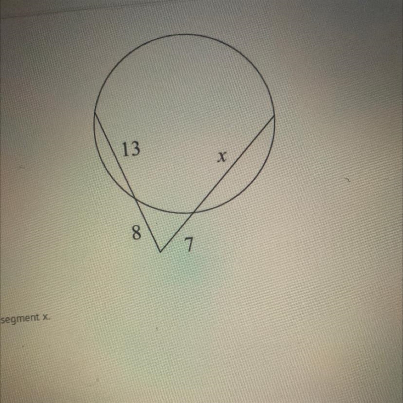 Find the length of line segment x. A) 16 B) 17 C) 18 D) 19-example-1